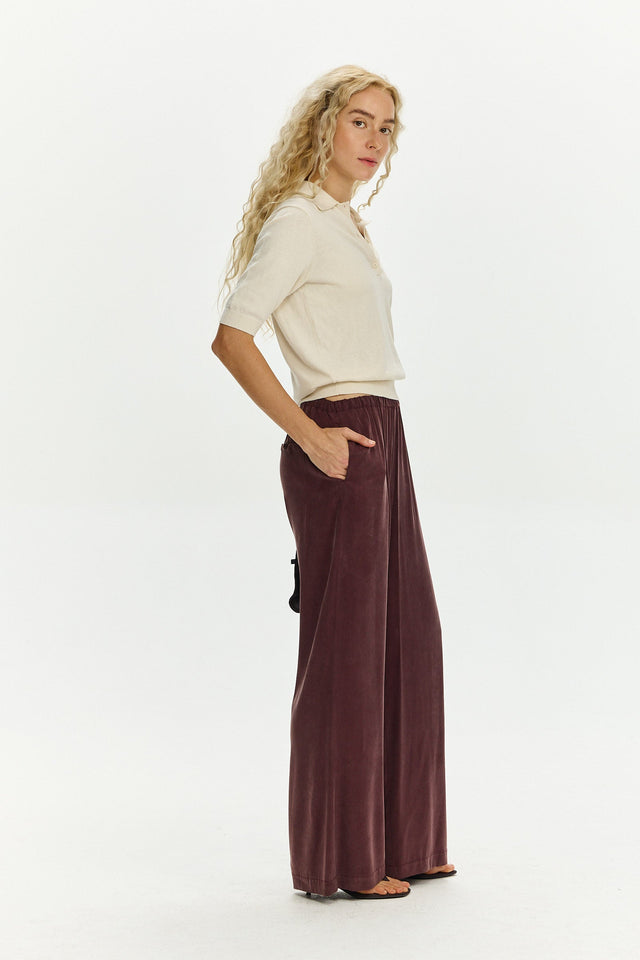Alex Cupro Pants Bordeaux