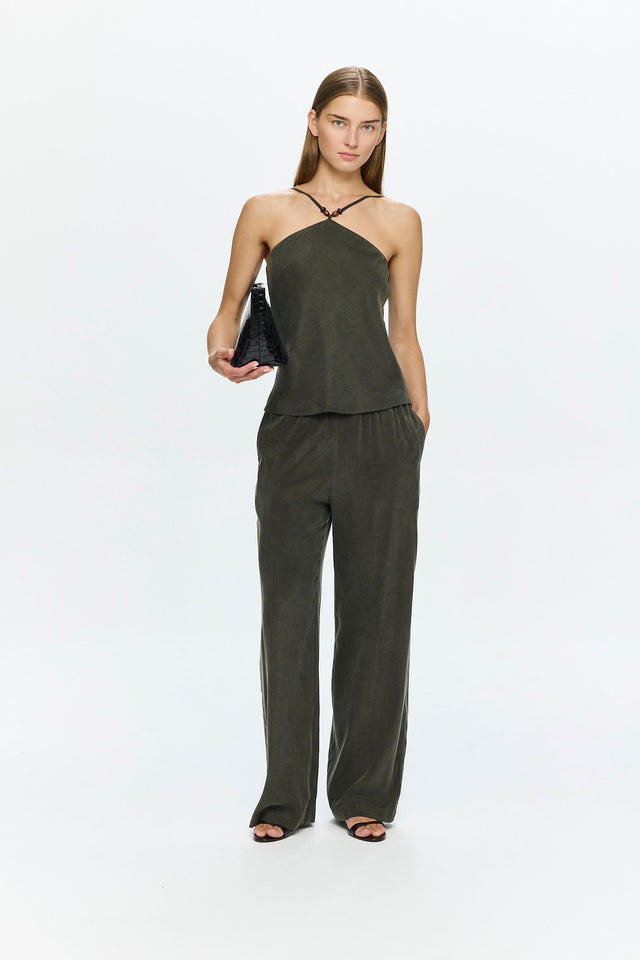 Abby Cupro Top Olive