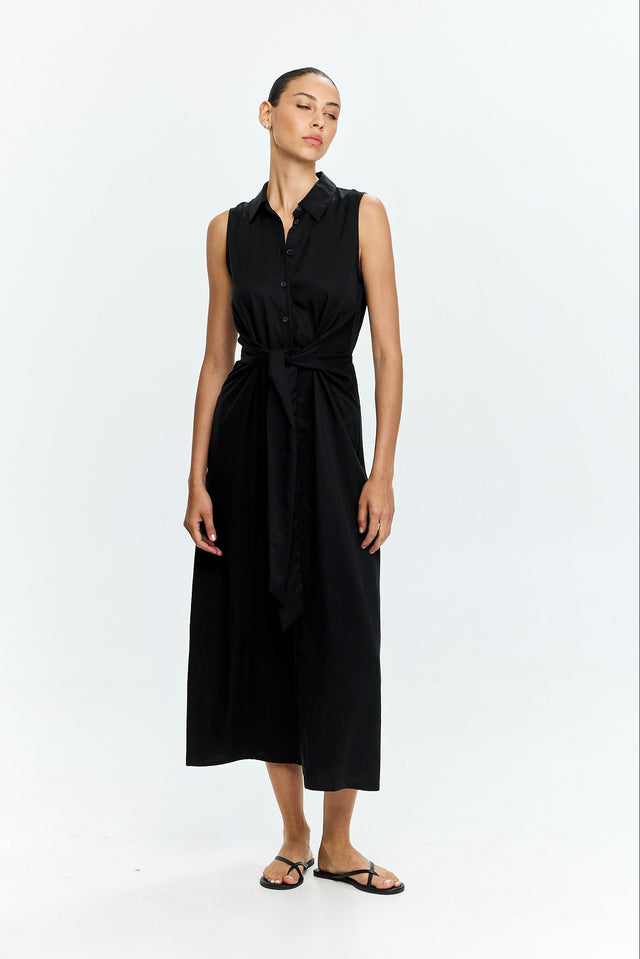Sean Tie Dress Black