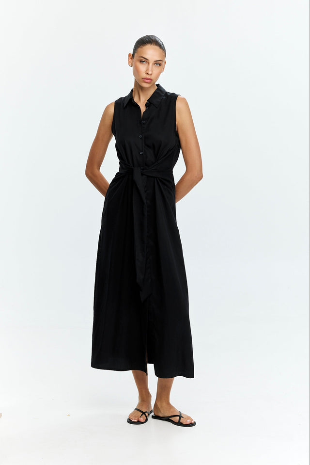 Sean Tie Dress Black