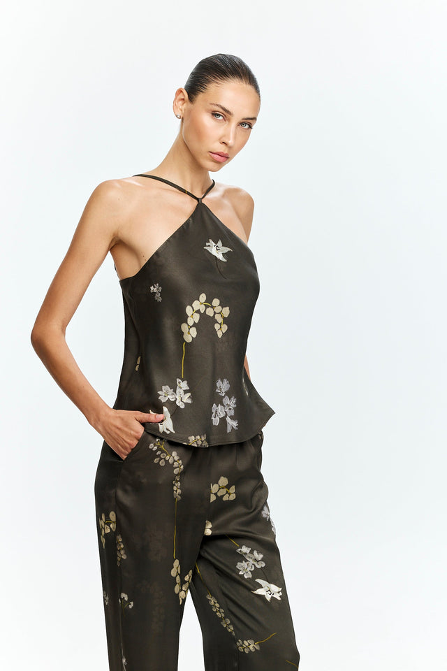 Abby Printed Top Chocolate
