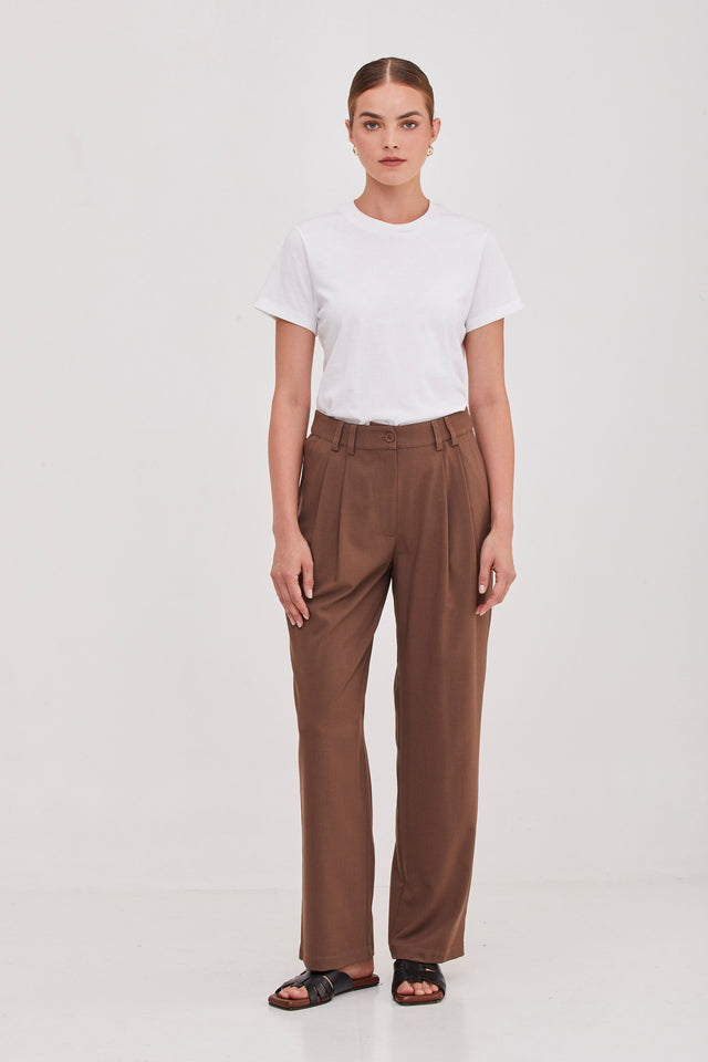 Noah Tailored Pants Brown