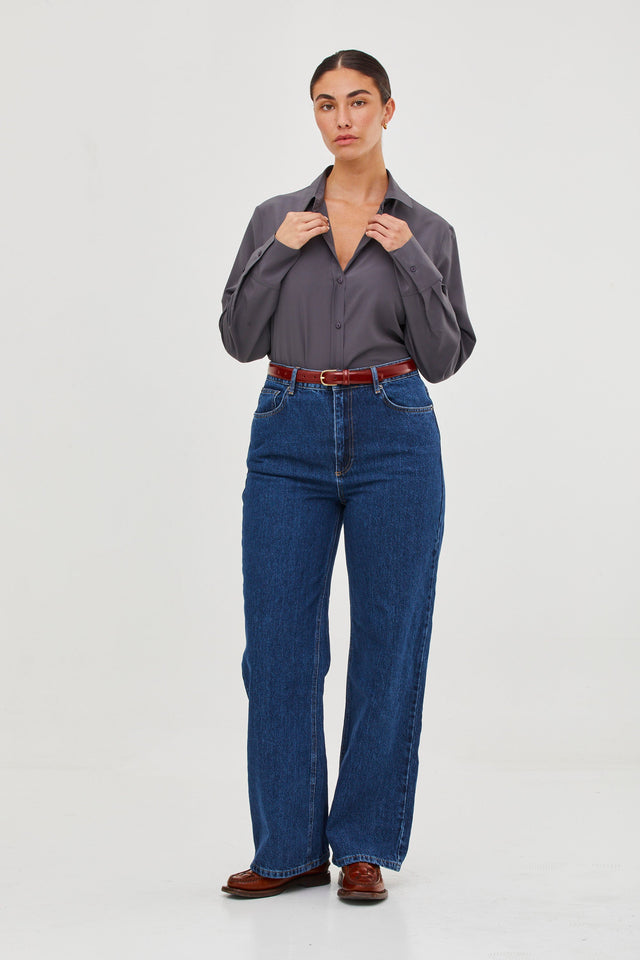 Molly Silk Blouse Grey