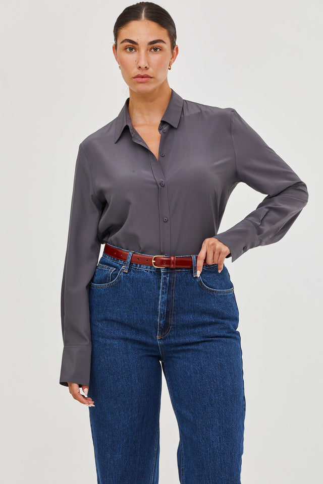 Molly Silk Blouse Grey