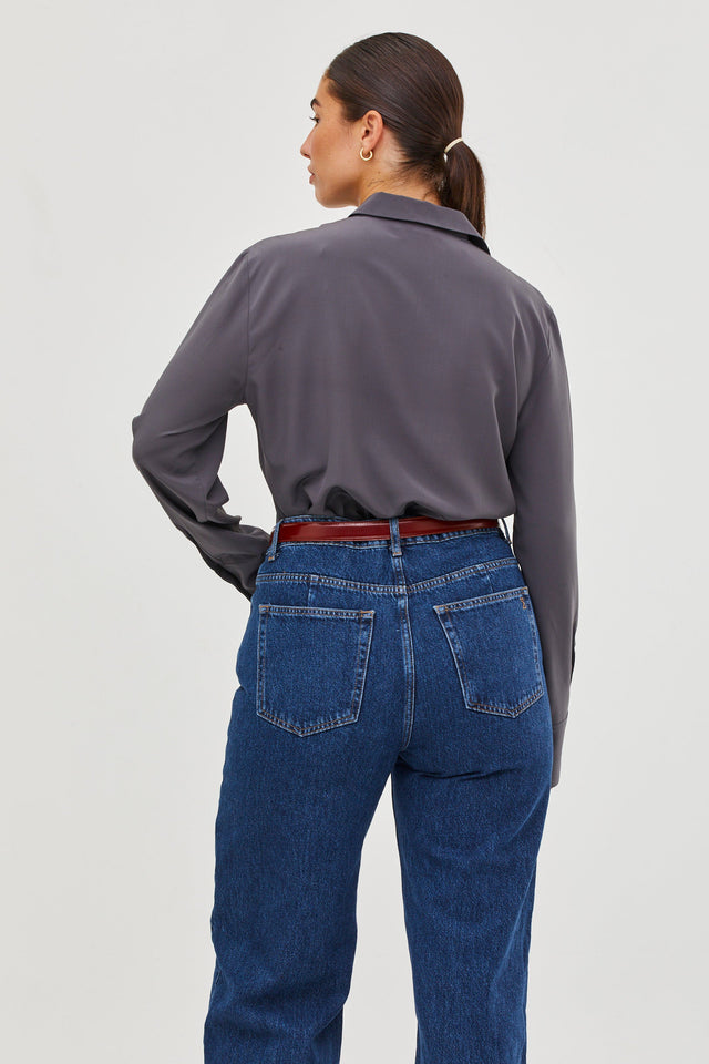 Molly Silk Blouse Grey