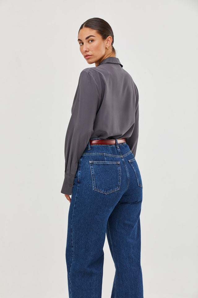 Molly Silk Blouse Grey