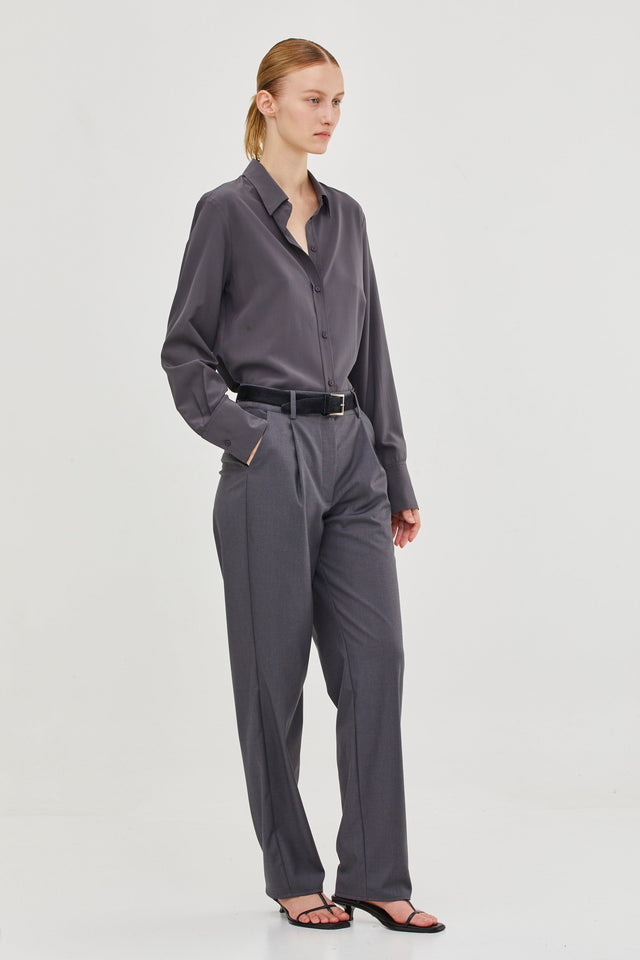 Molly Silk Blouse Grey