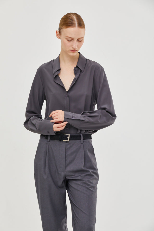 Molly Silk Blouse Grey