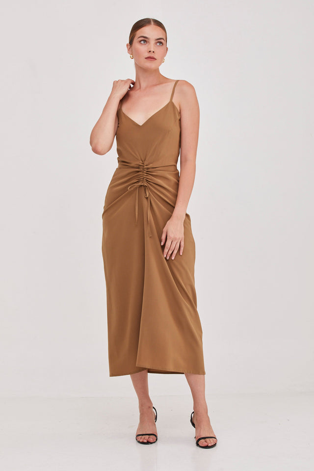 Nina Summer Silk Dress Bronze
