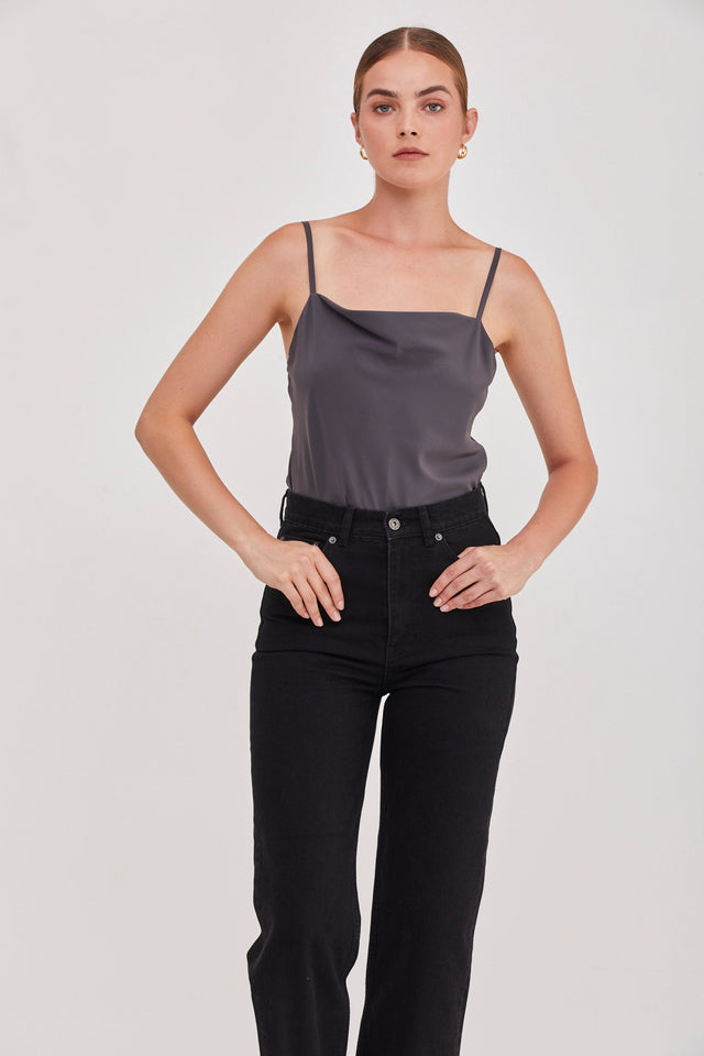 June Slip Tank Dark Grey