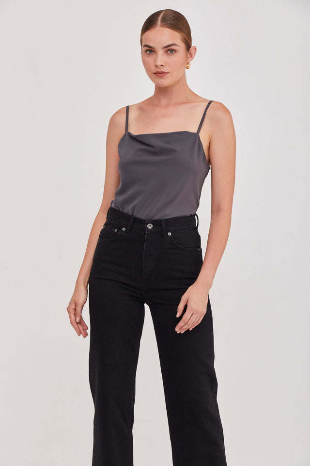 June Slip Tank Dark Grey