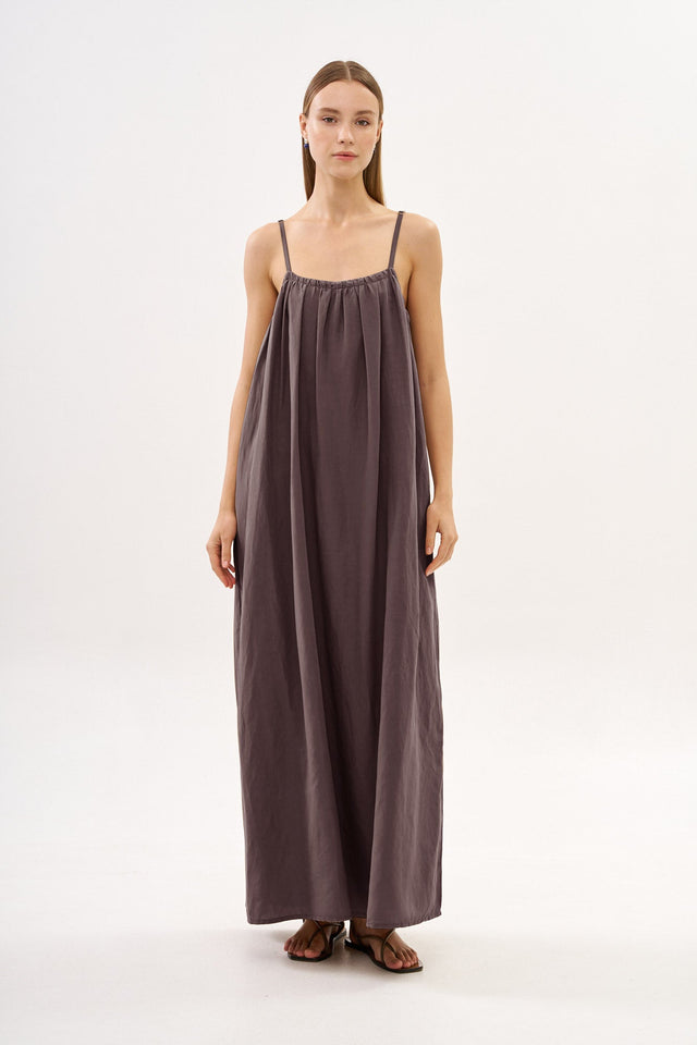 Audrey Dress Dusty Brown
