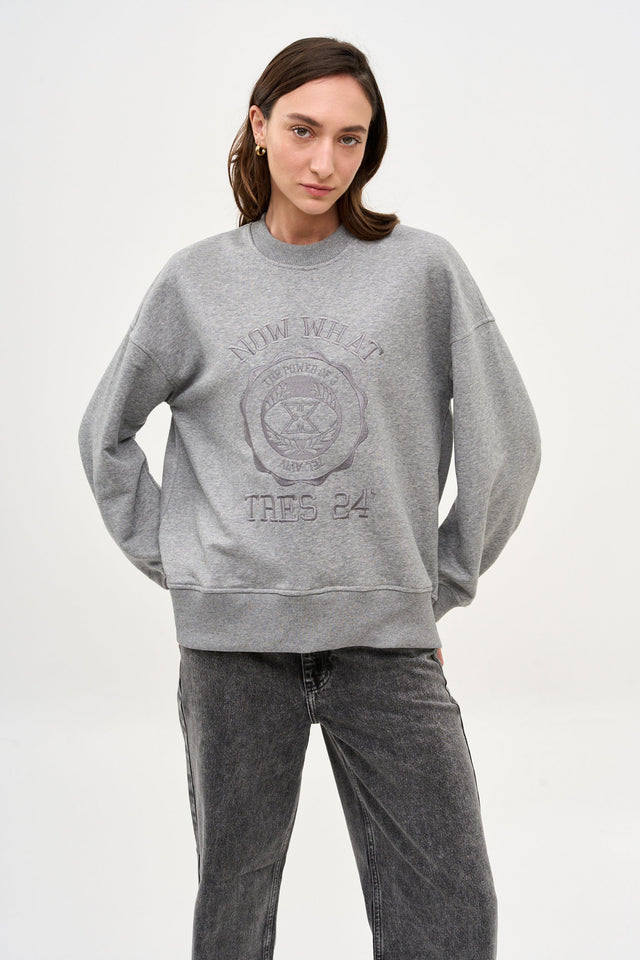 Now What Sweatshirt Melange Grey