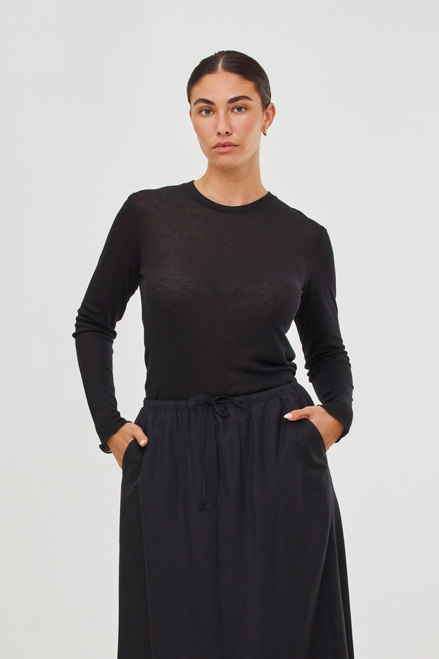 Vicky  Cashmere Top Black