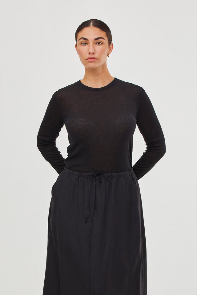 Vicky  Cashmere Top Black