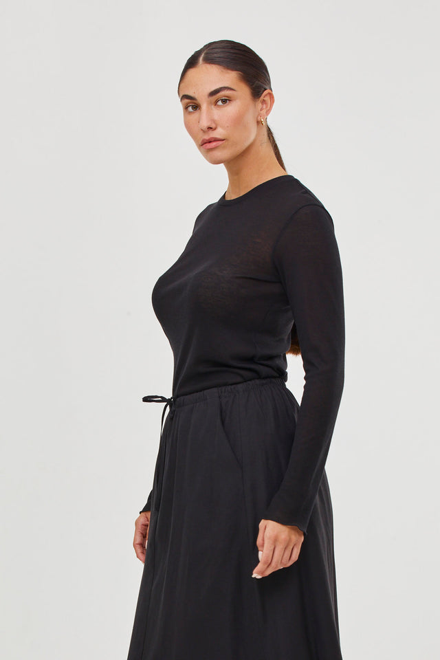 Vicky  Cashmere Top Black