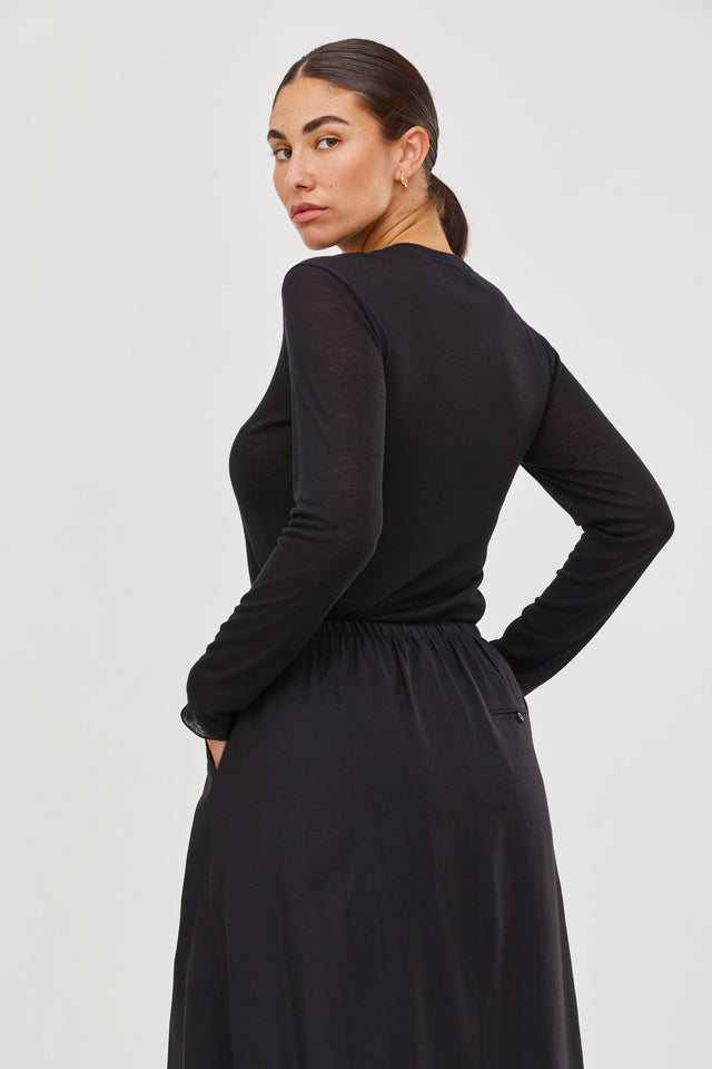 Vicky  Cashmere Top Black