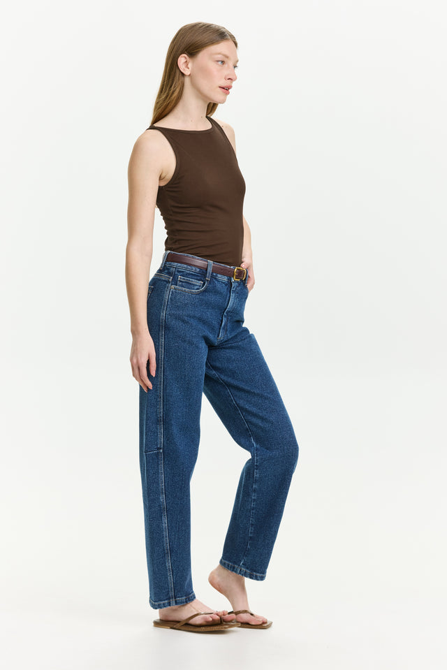 Vera Rib Tank Top Nut Brown