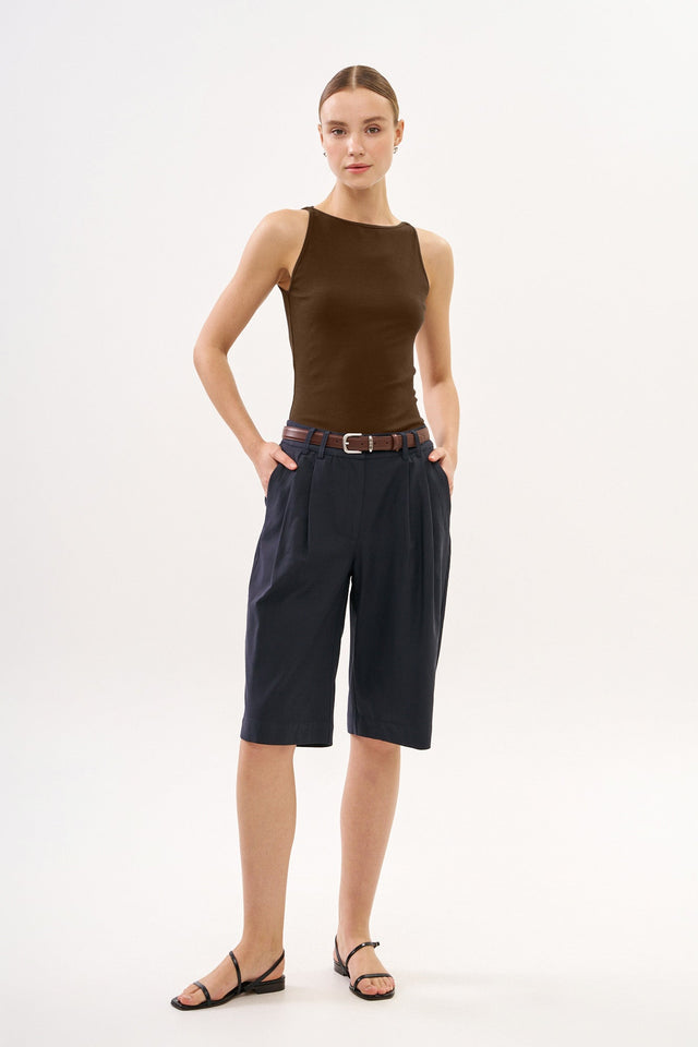 Vera Rib Tank Top Cashew Brown