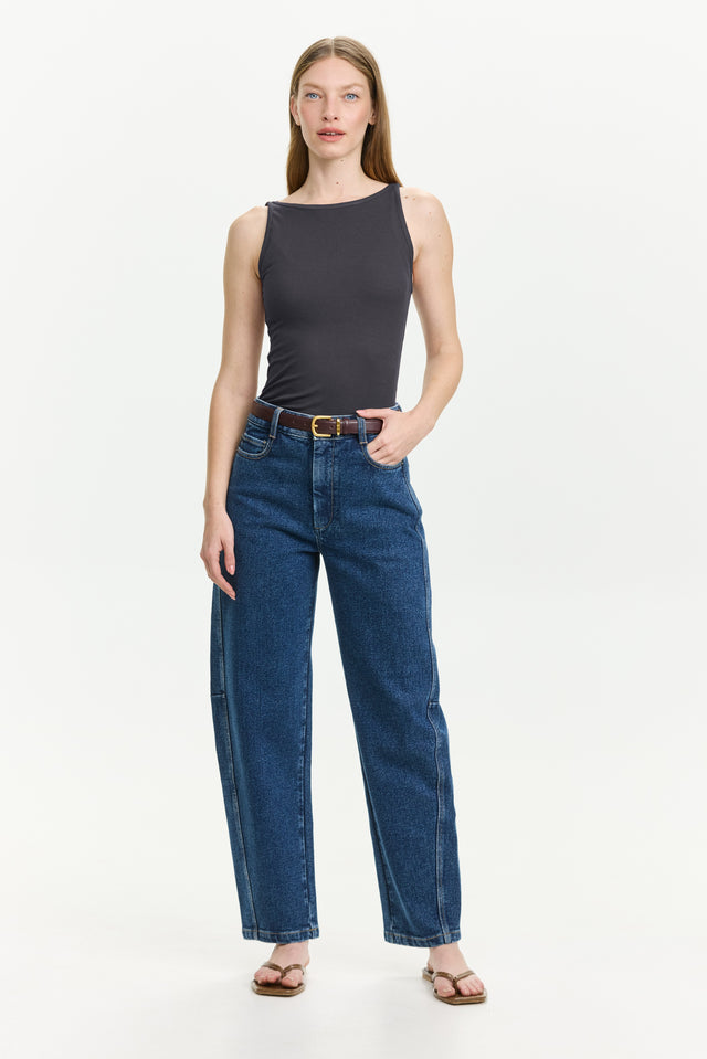 Vera Rib Tank Top Warm Grey