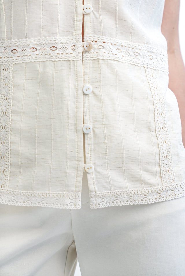 Camille Lace Top Beige
