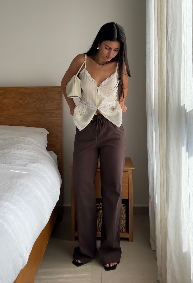 Camille Lace Top Beige