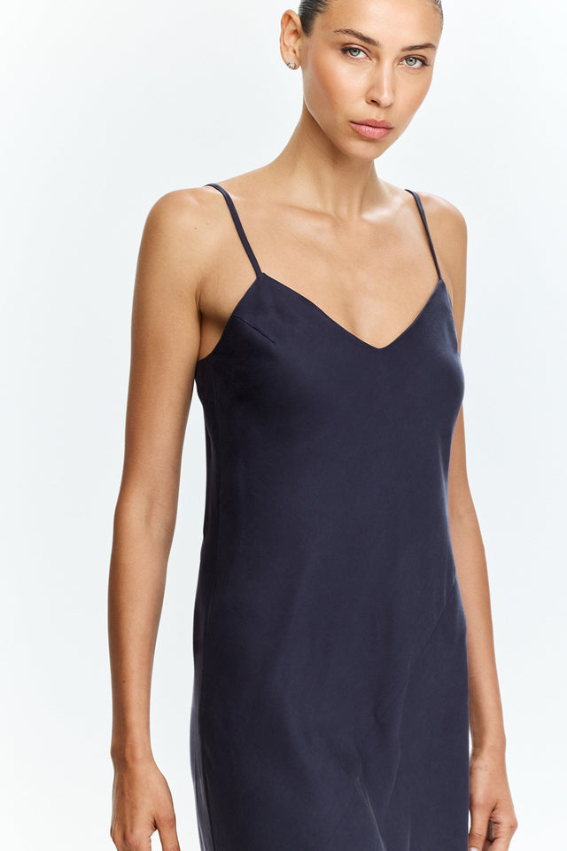 Lace Slip Dress Blue