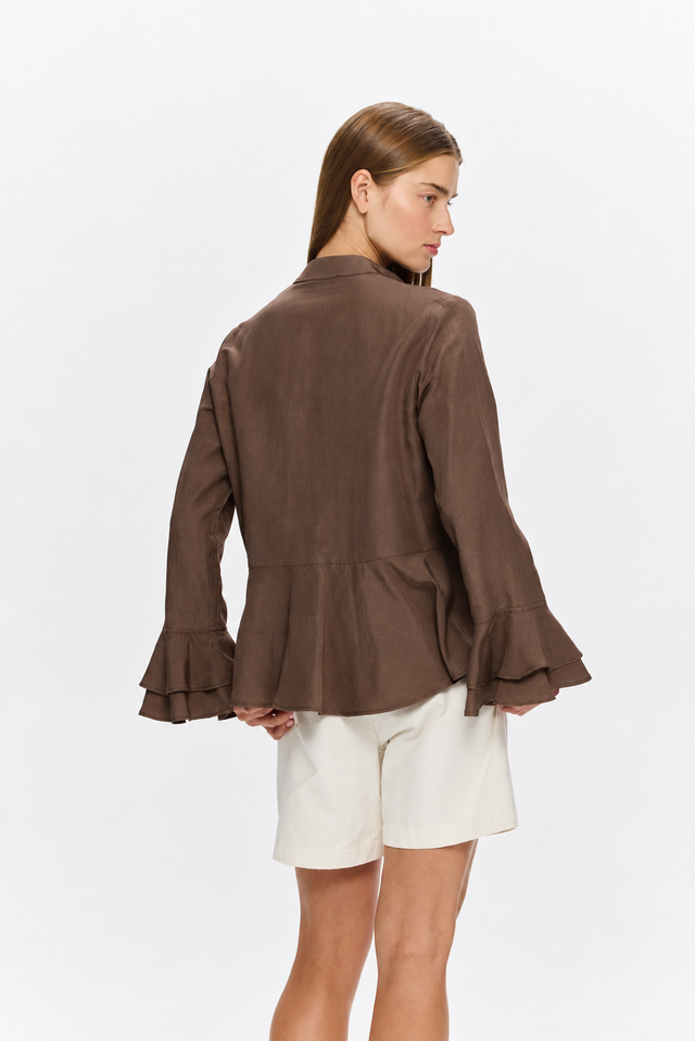 Charlotte Blouse Tencel Brown