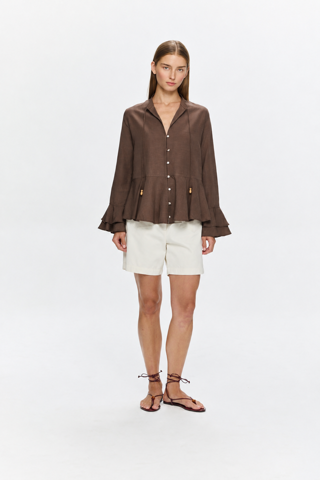Charlotte Blouse Tencel Brown