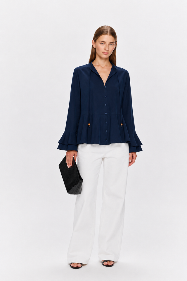 Charlotte Blouse Tencel Blue