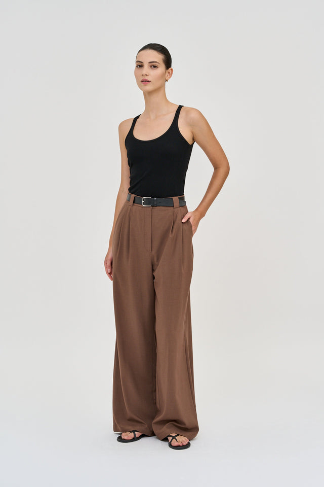 Luca Tailored Pants Light Brown