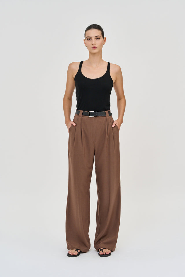 Luca Tailored Pants Light Brown