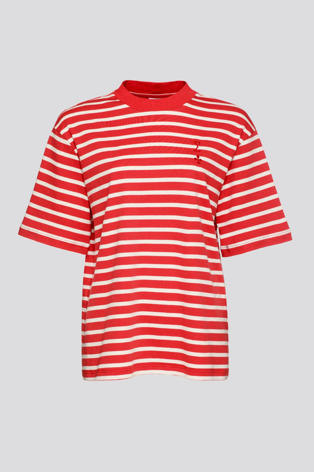 Oversized Sigma T Stripes Red