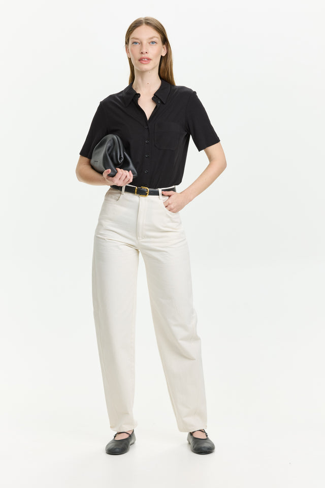 Barrel Leg Pants White