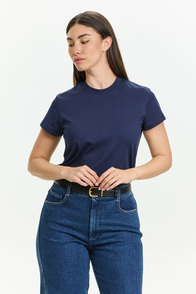 Tres fitted T Dark Blue