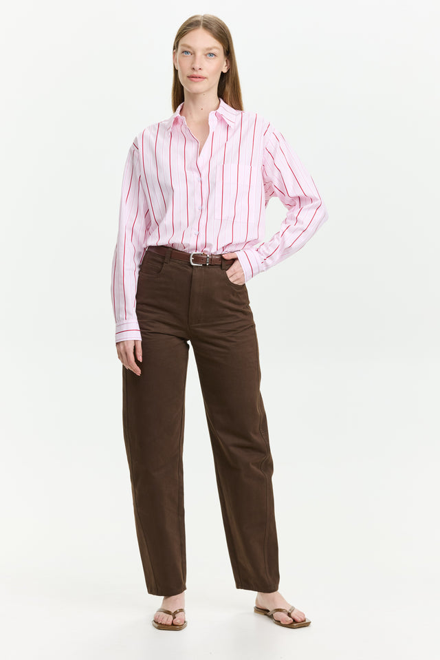 Barrel Leg Pants Brown