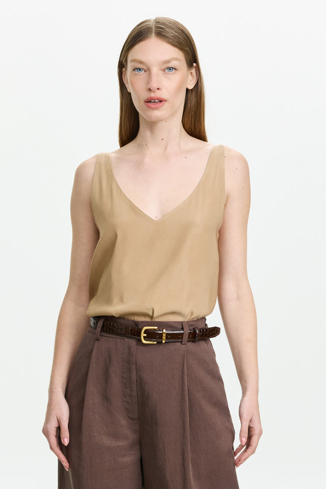 Erin Top Cupro Beige