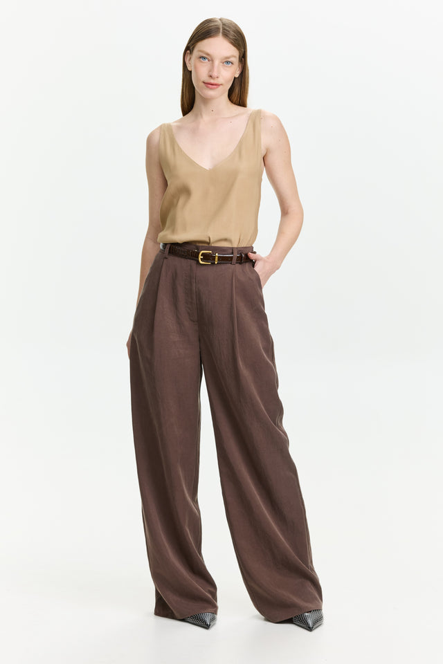 Oliver Cotton Pants Brown