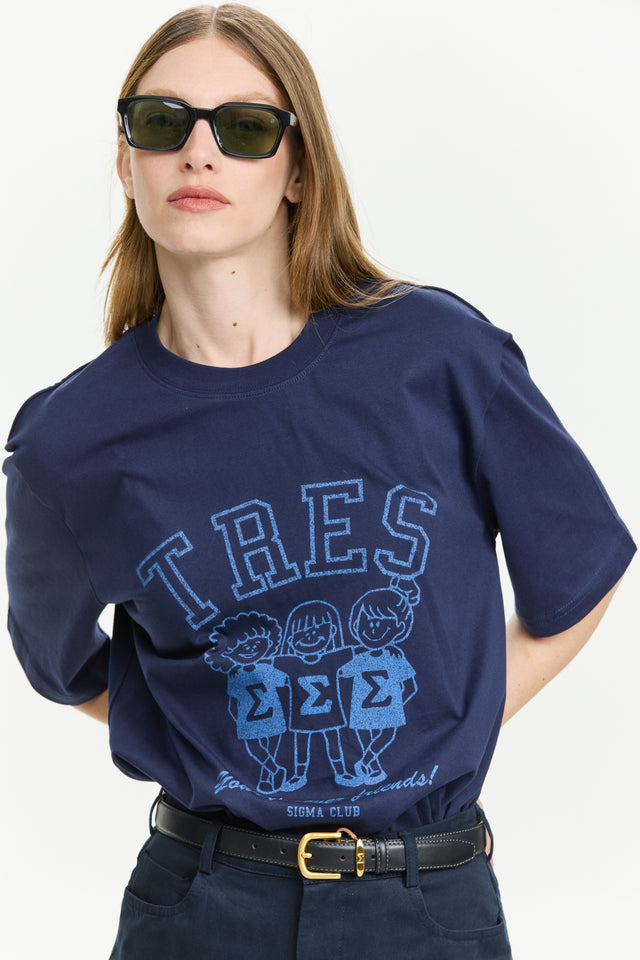 TRES Oversized T Navy