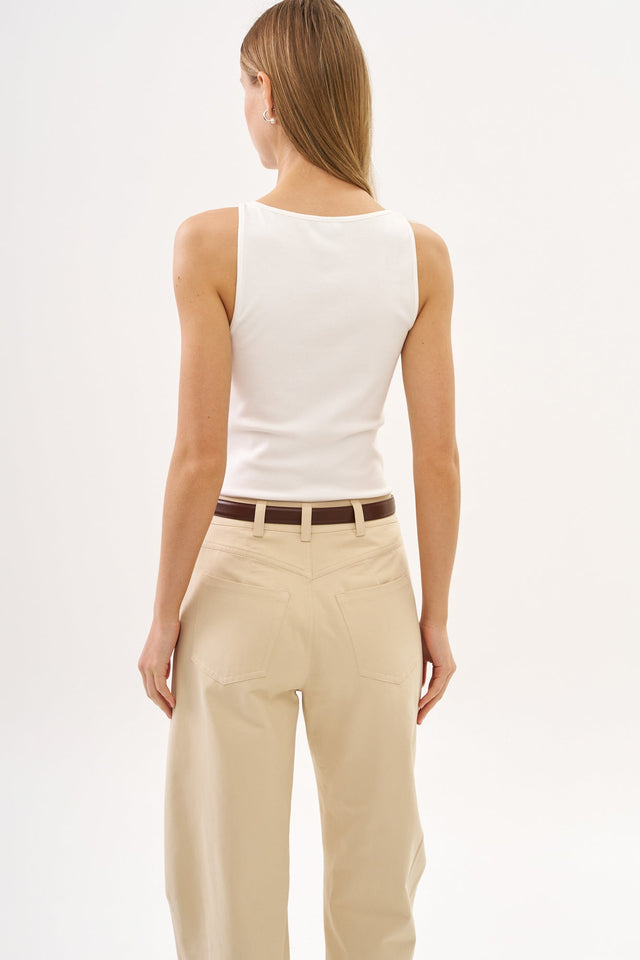 Vera Rib Tank Top White