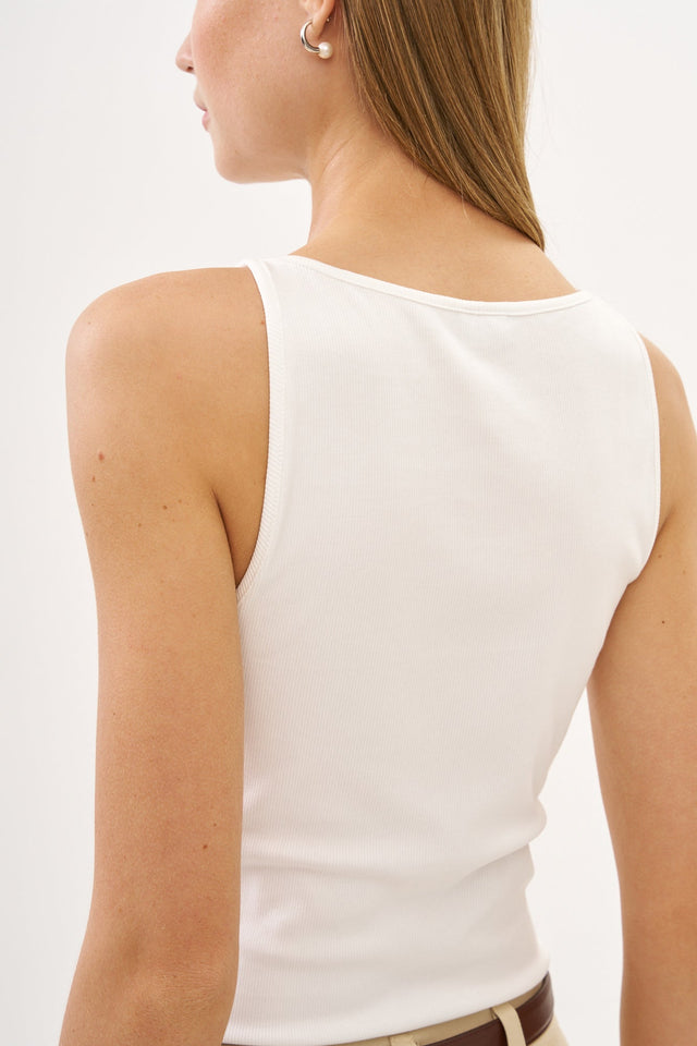 Vera Rib Tank Top White