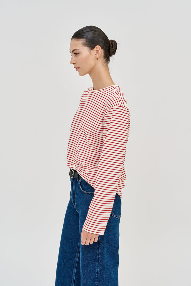 Long Sleeve T Red Stripes