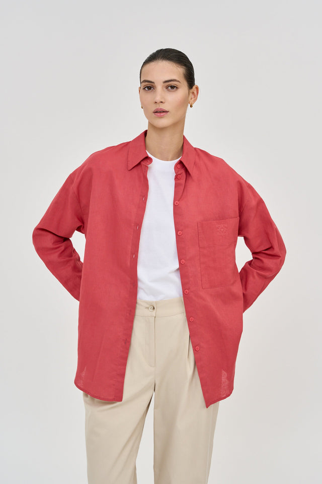 Andy Blouse Linen Rouge