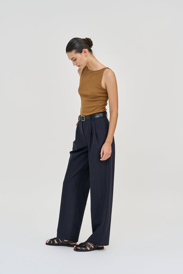 Noah Pants Tencel Dark Blue