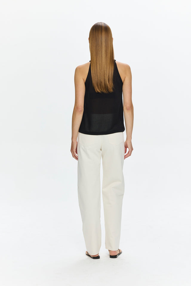 Barrel Leg Pants White