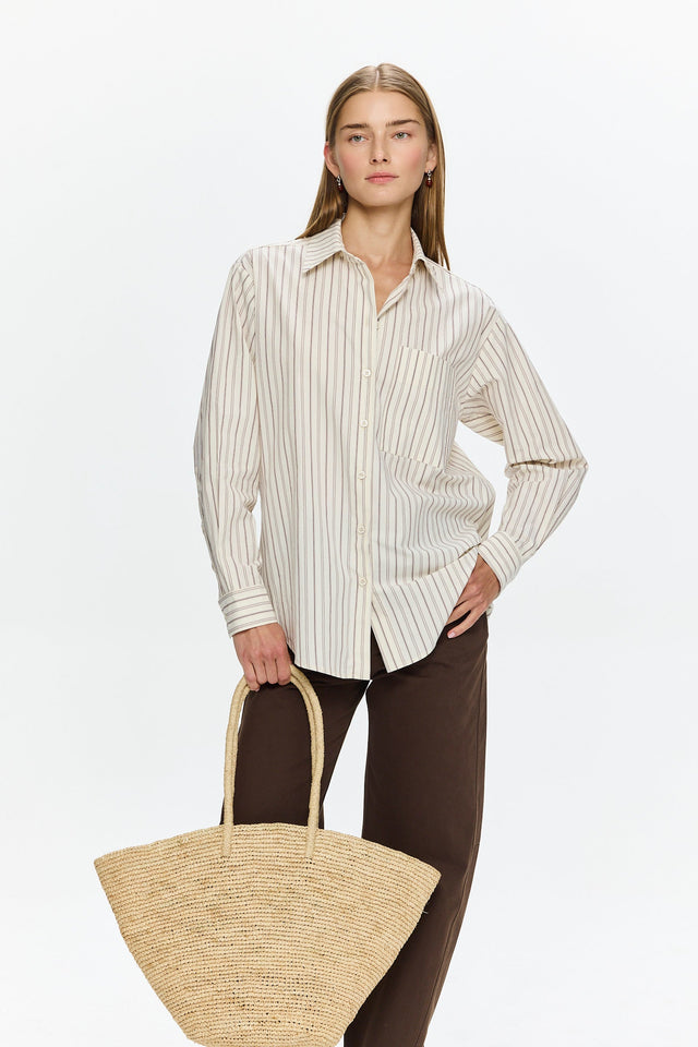 Sam Blouse Bordeax Stripes