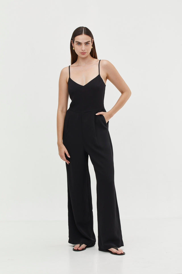 Lily Jumpsuit Crepe Black