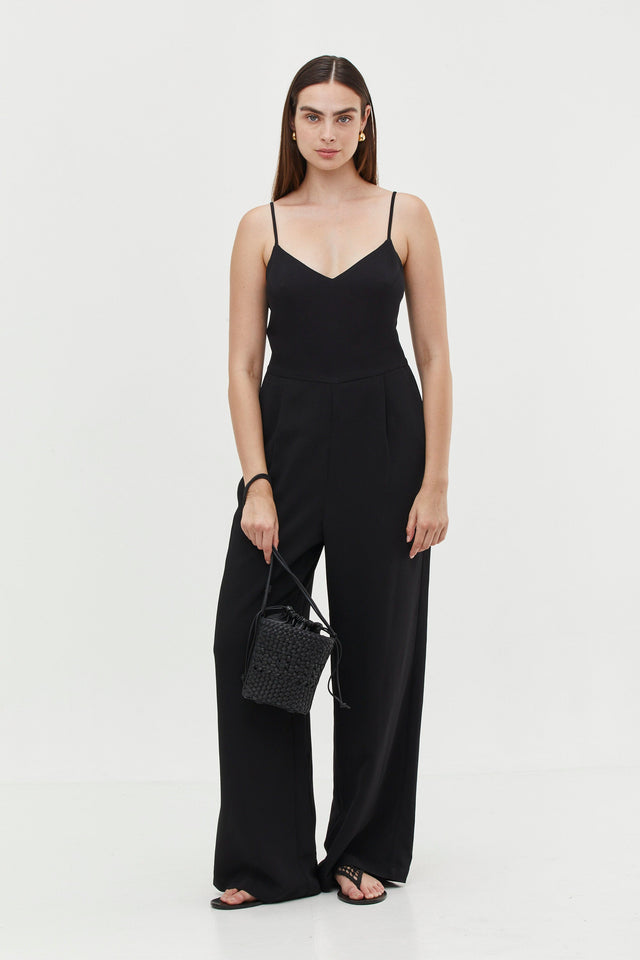 Lily Jumpsuit Crepe Black