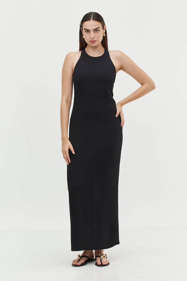 Nicki Maxi Dress Crepe Black