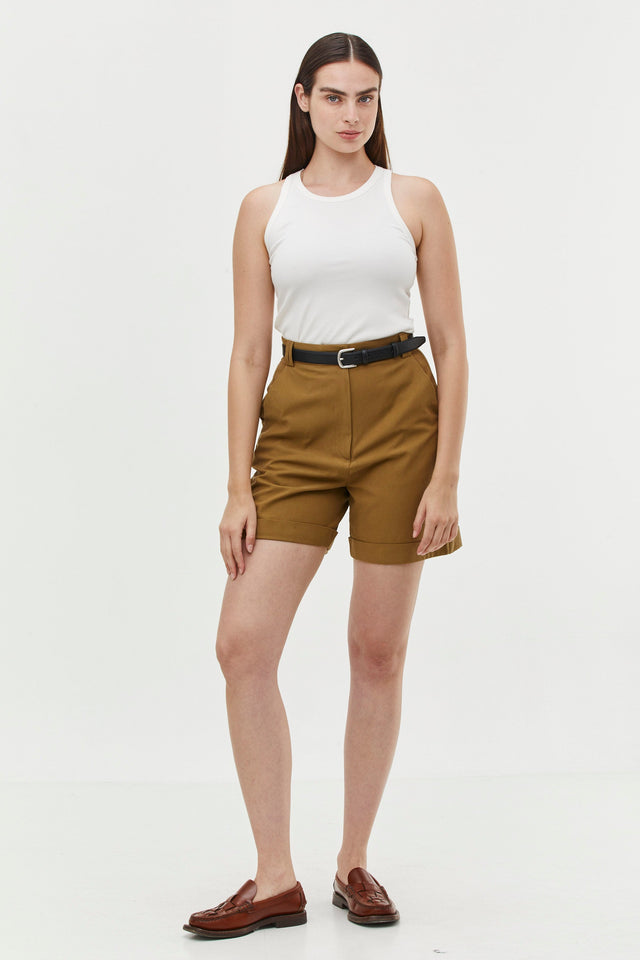 Leon Shorts Tencel Khaki